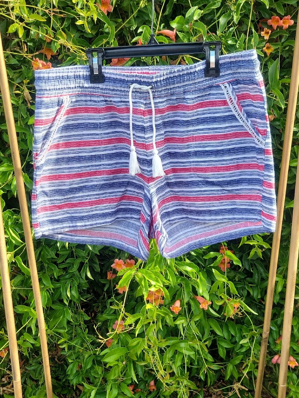 Maurices Striped Shorts - Red, Blue, White With Pockets L